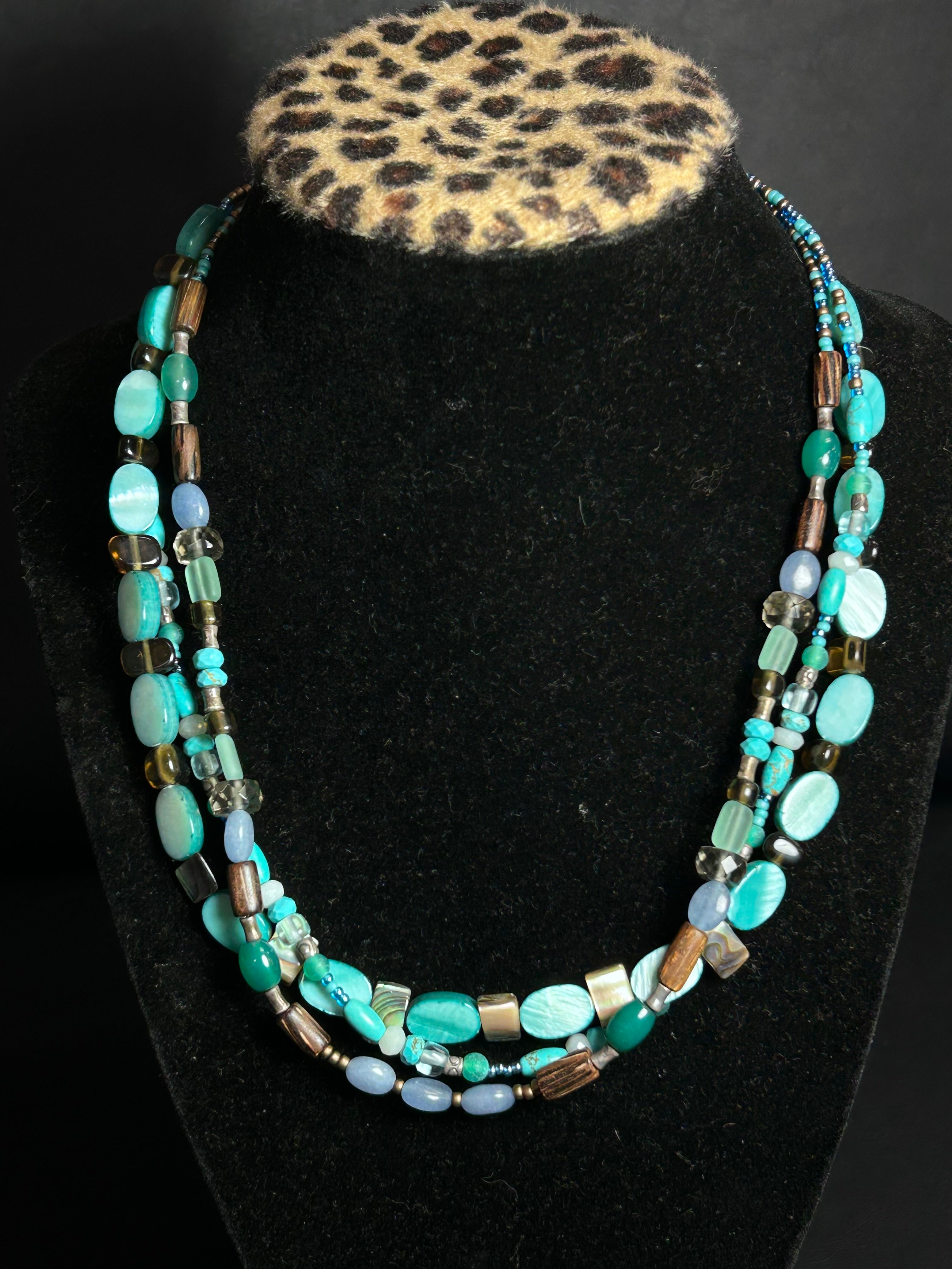Silpada Multi-Strand "Coastal" Turquoise & Shell Necklace