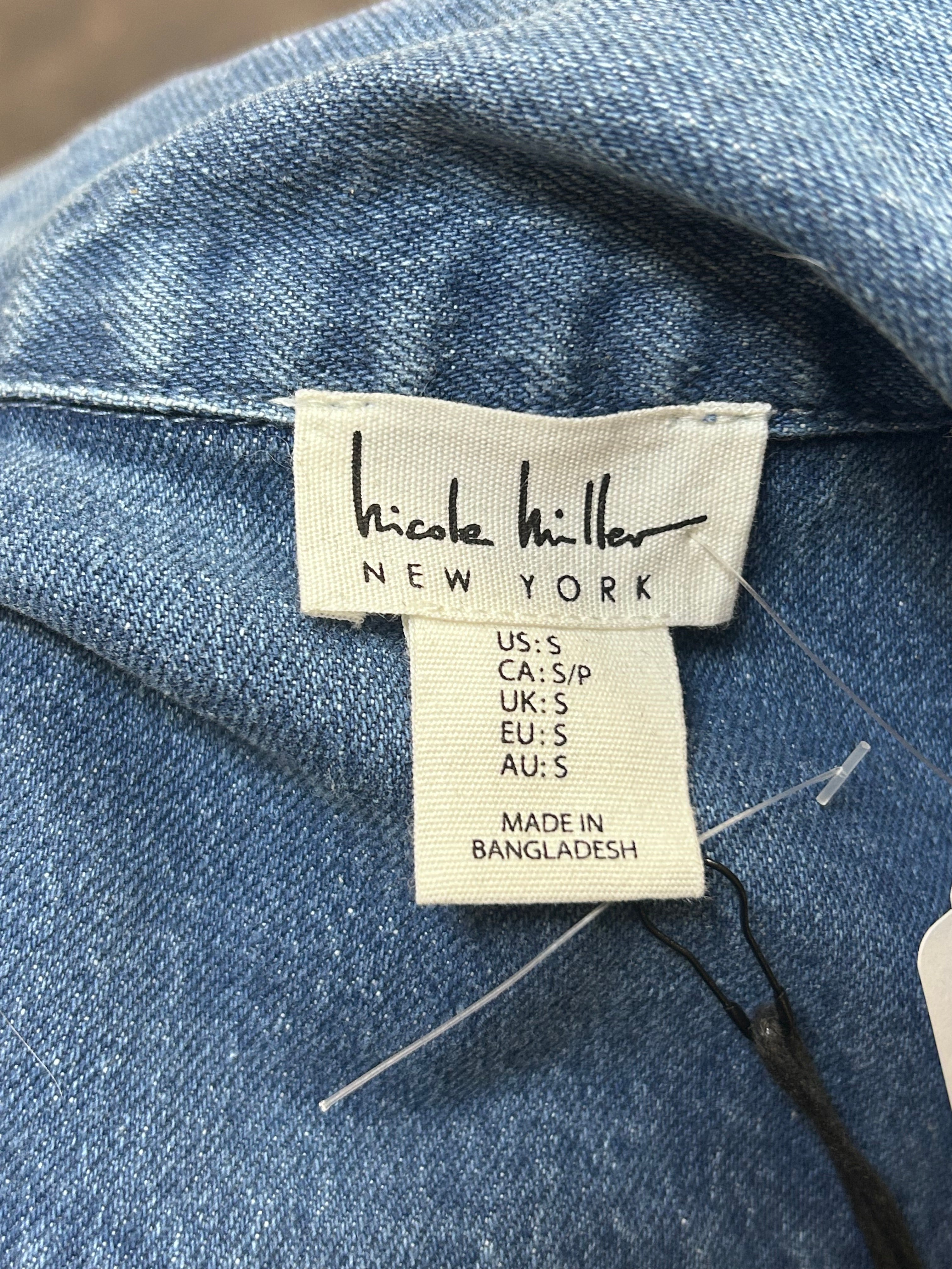 Nicole Miller New York NWT Cropped Denim Jacket