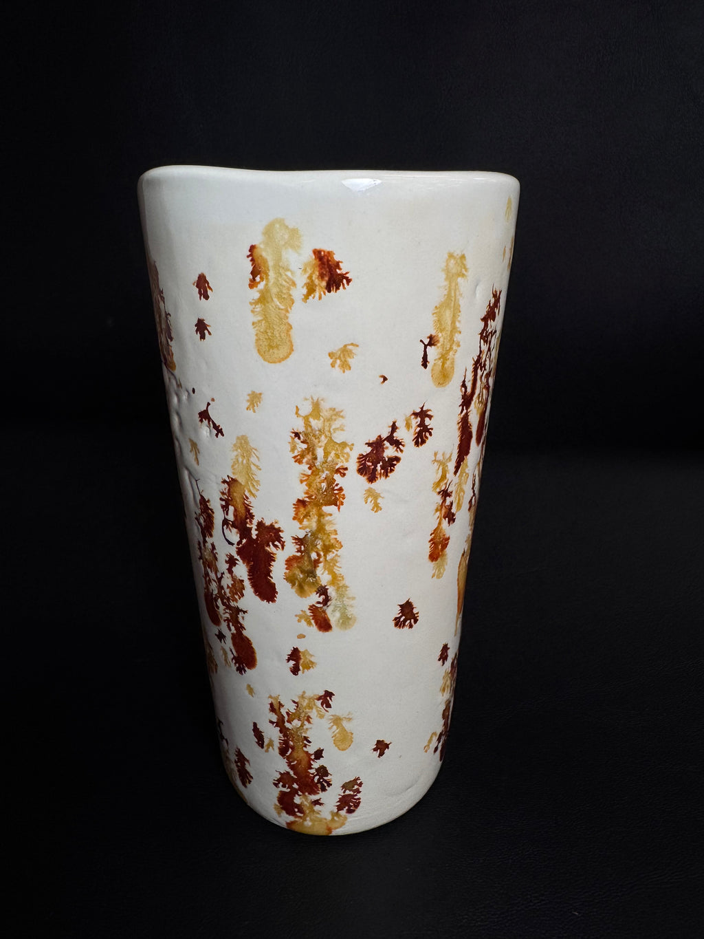 Artisanal Tall Ceramic Vase – Rust Glaze