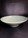 Mid-Century Modern Japanese Celadon Sage Green Footed Bowl