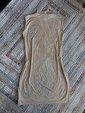 Touch Me Rhinestone Embellished Bodycon Mini Dress – Tan/Nude – Size Large