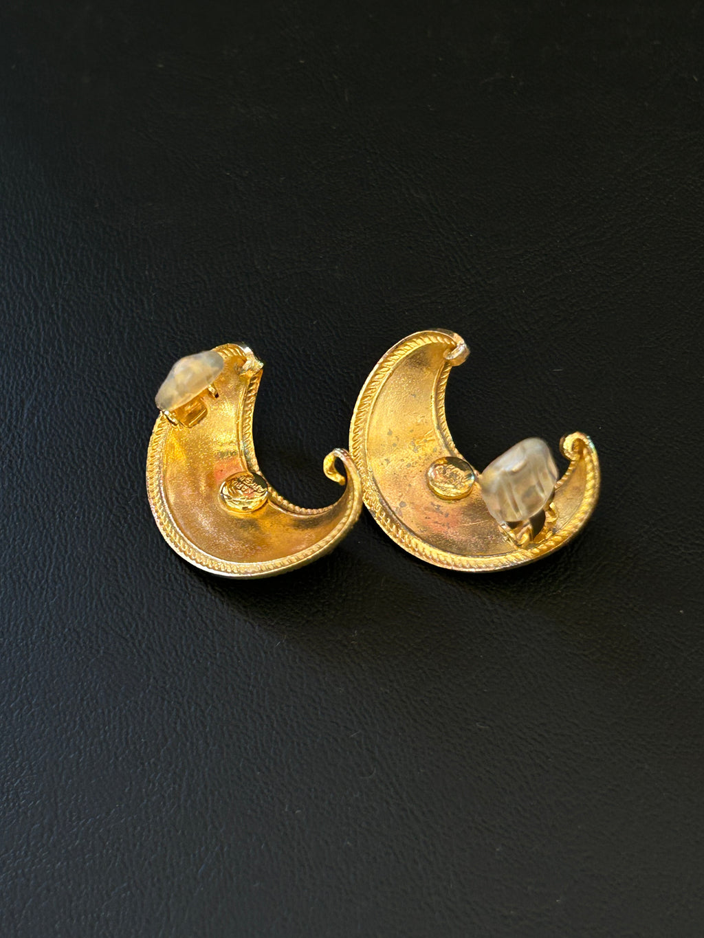 Gold-Tone Crescent Clip-On Earrings