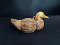 Vintage Handcrafted Pine Needle and Wood Duck Figurine