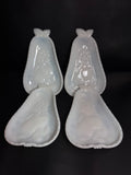 Vintage Moonstone Hobnail Opalescent Glass Pear-Shaped Dishes