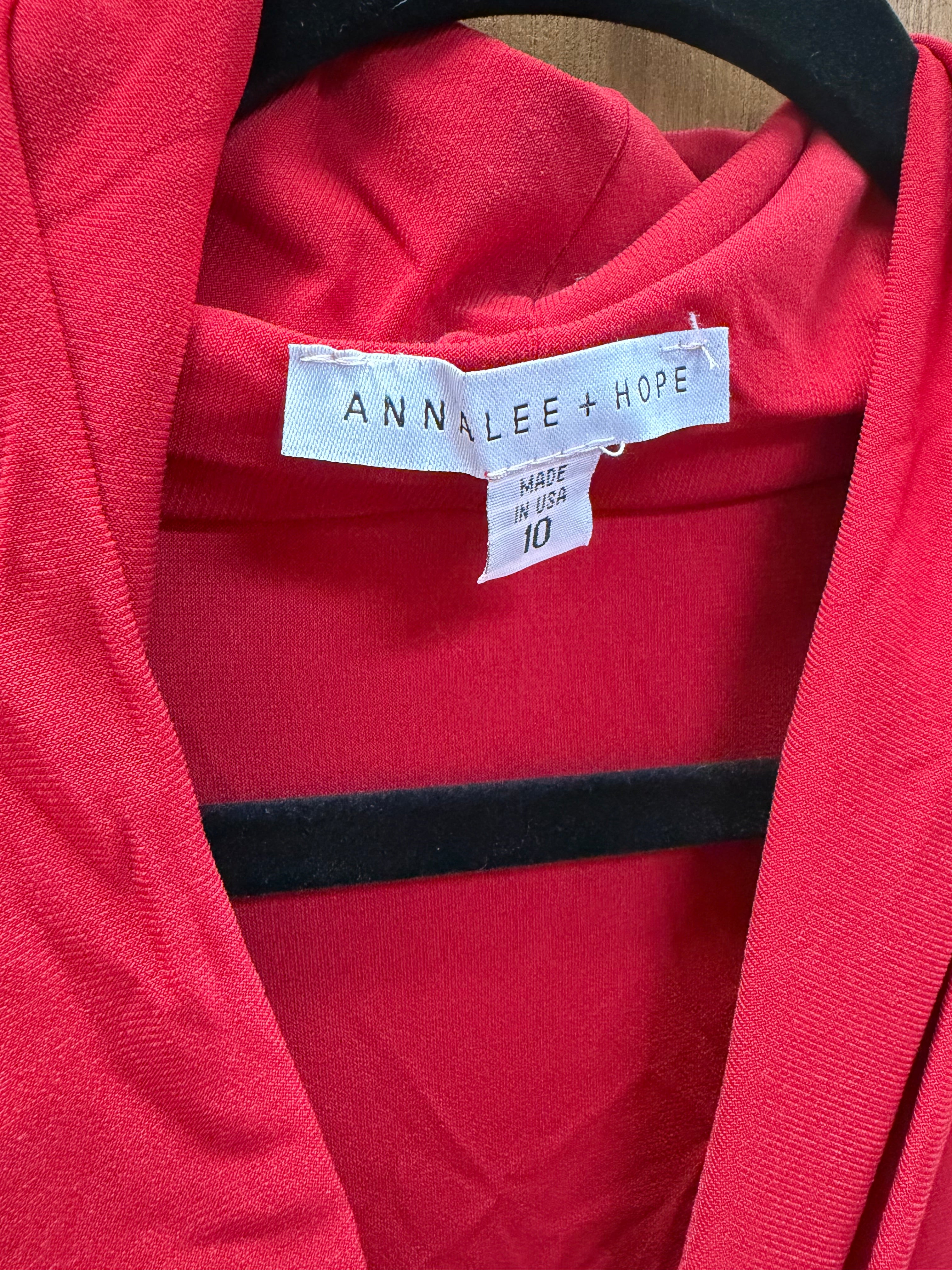 Annalee + Hope Red Twist-Front Cowl Neck Dress