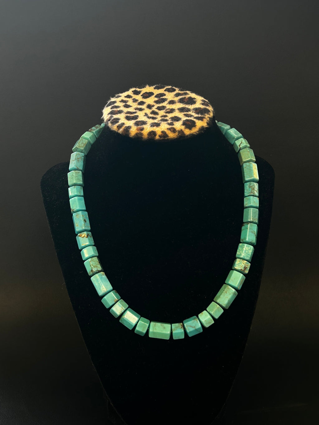 Geometric Turquoise Block Necklace