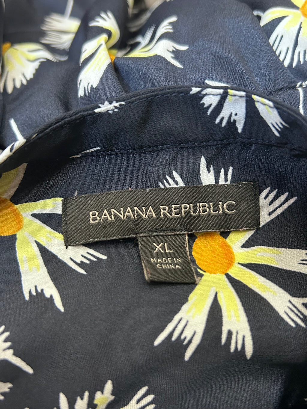 Banana Republic Daisy Print Long Sleeve Shirt Dress