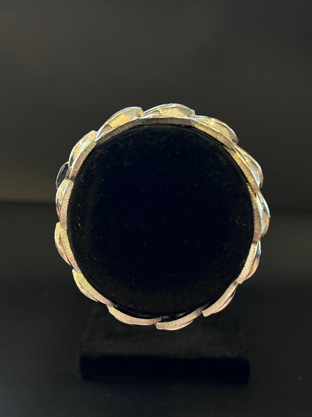 Vintage Crown Trifari Silver-Tone Textured Leaf Bracelet