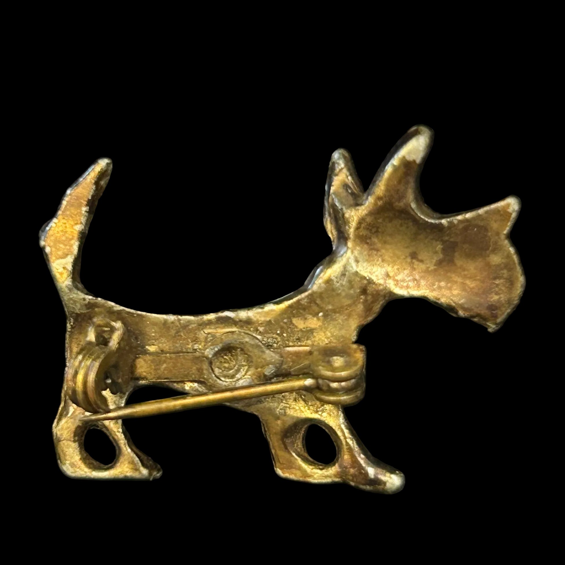 Vintage Enamel Scottie Dog Brooch