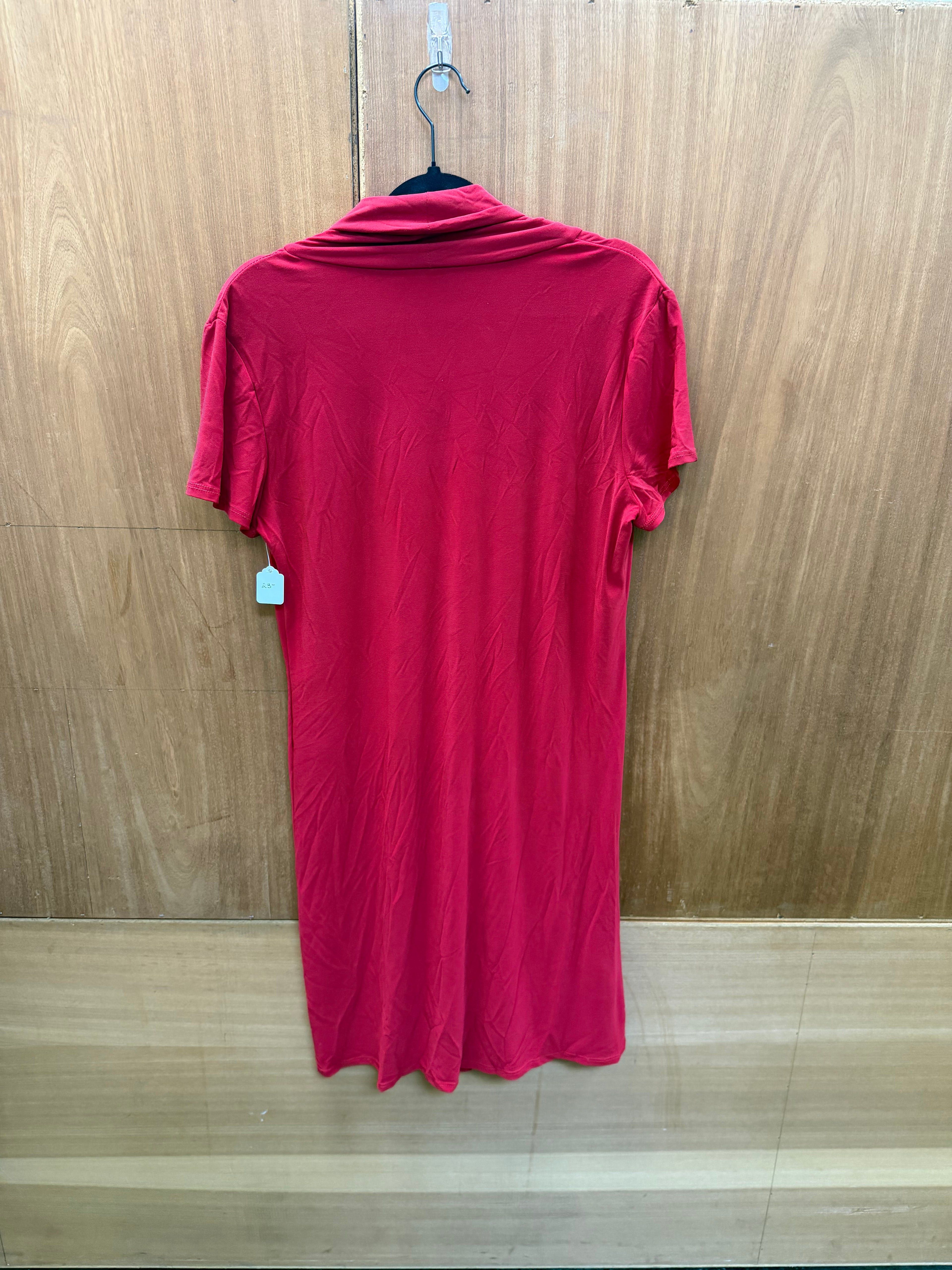 Annalee + Hope Red Twist-Front Cowl Neck Dress