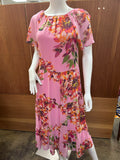 Trina Turk Road Trip Floral Silk A-line Tiered Midi Dress