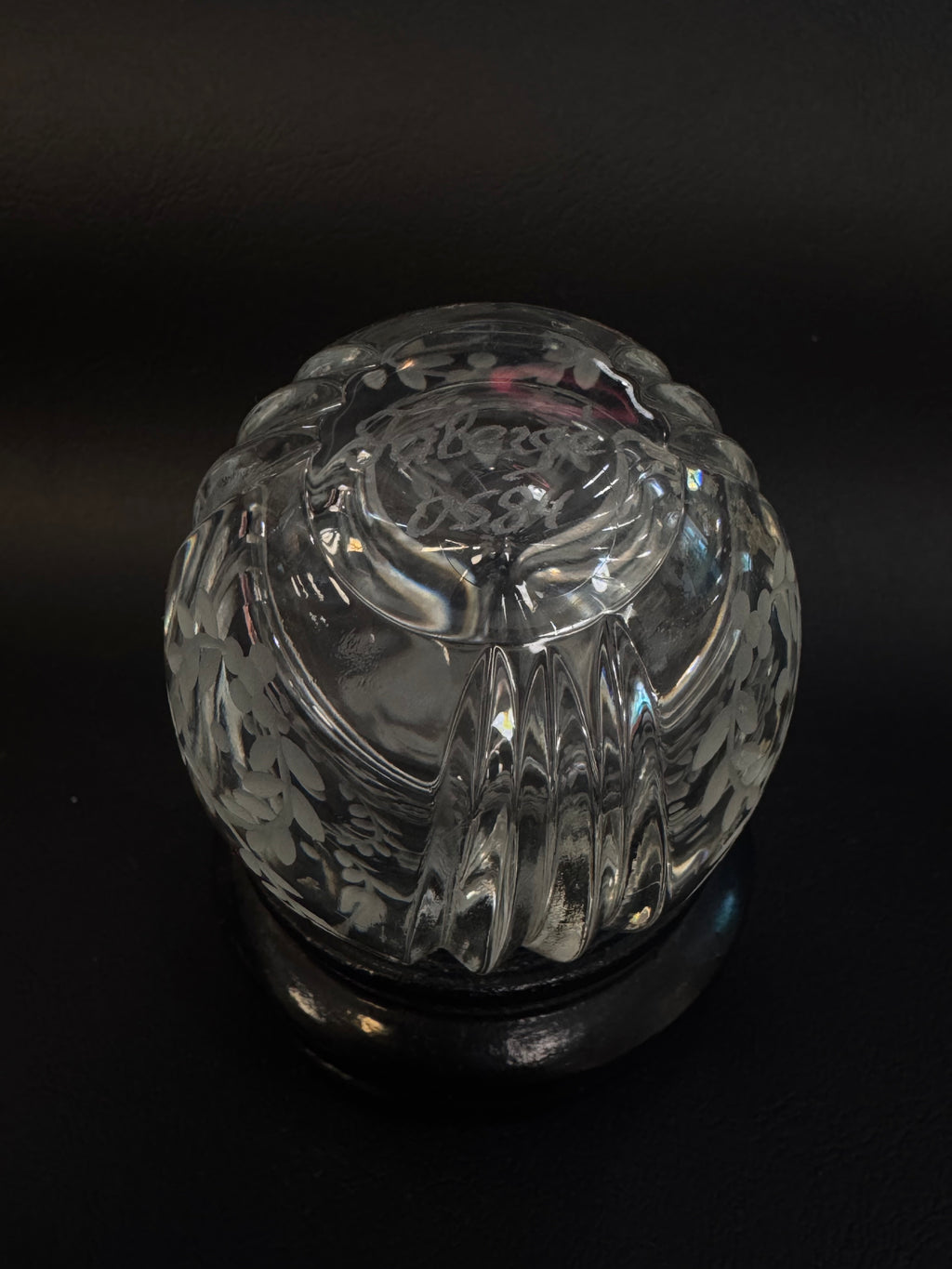 House of Fabergé Signed & Numbered Etched Crystal Egg with Stand