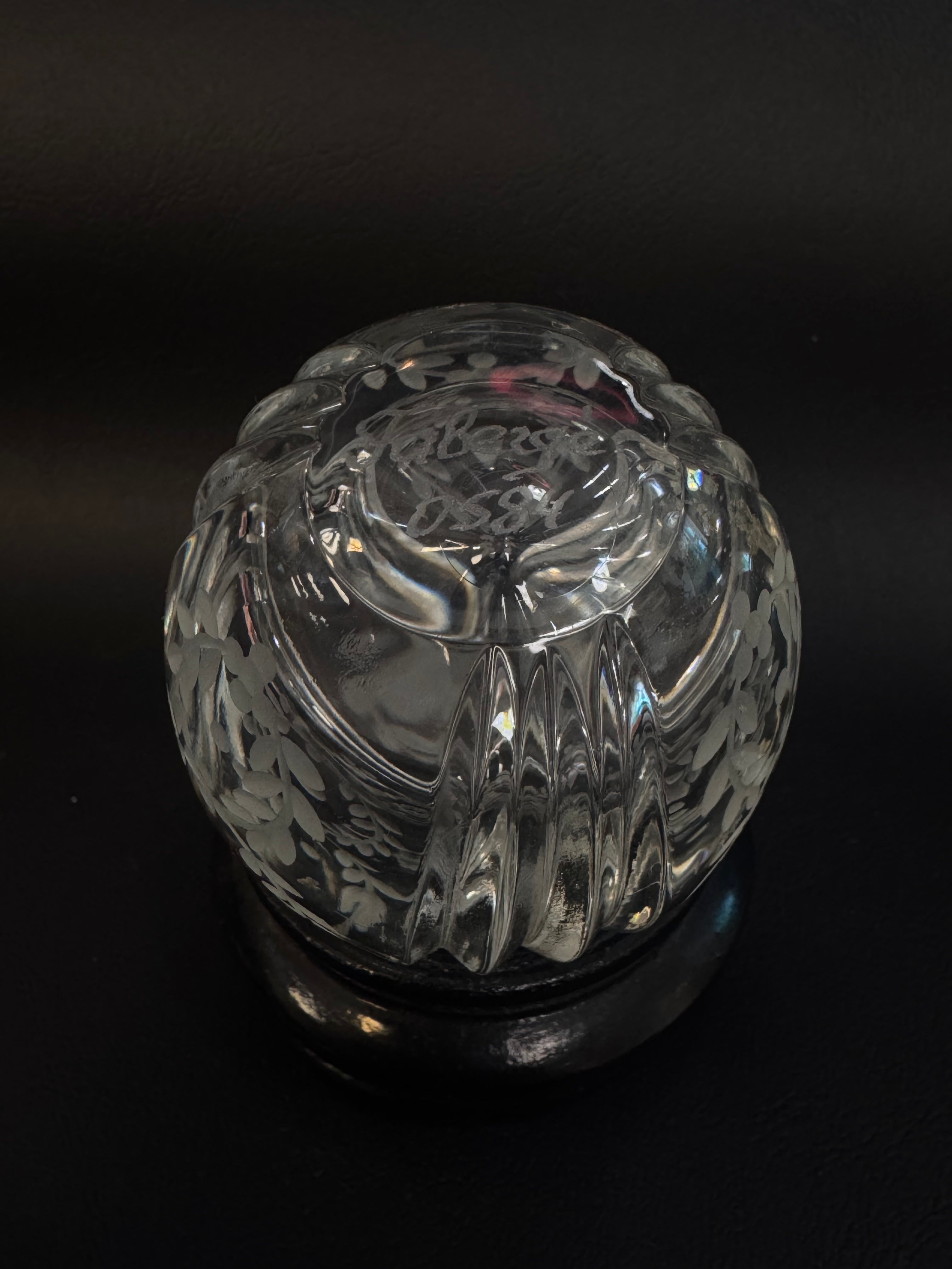 House of Fabergé Signed & Numbered Etched Crystal Egg with Stand