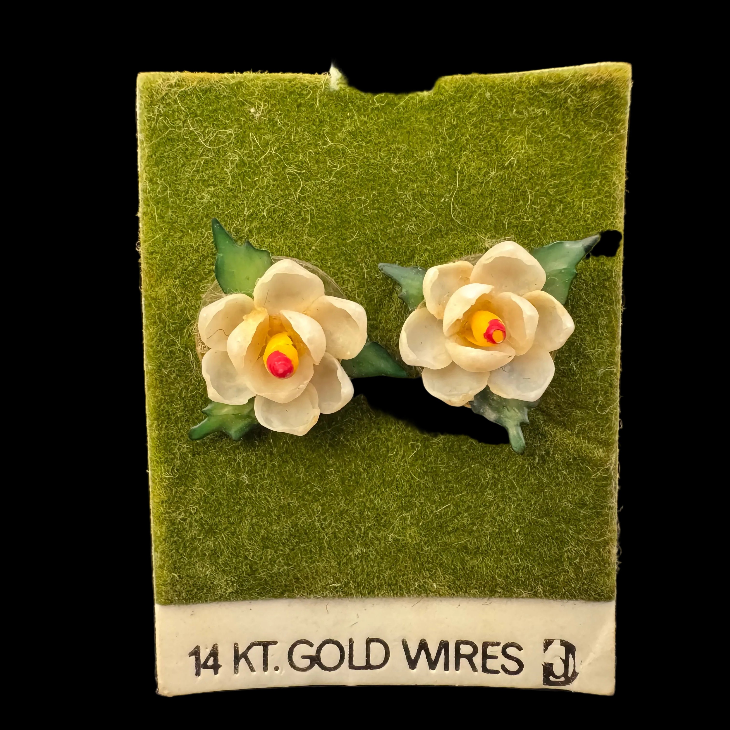 Vintage Magnolia Flower Post Earrings