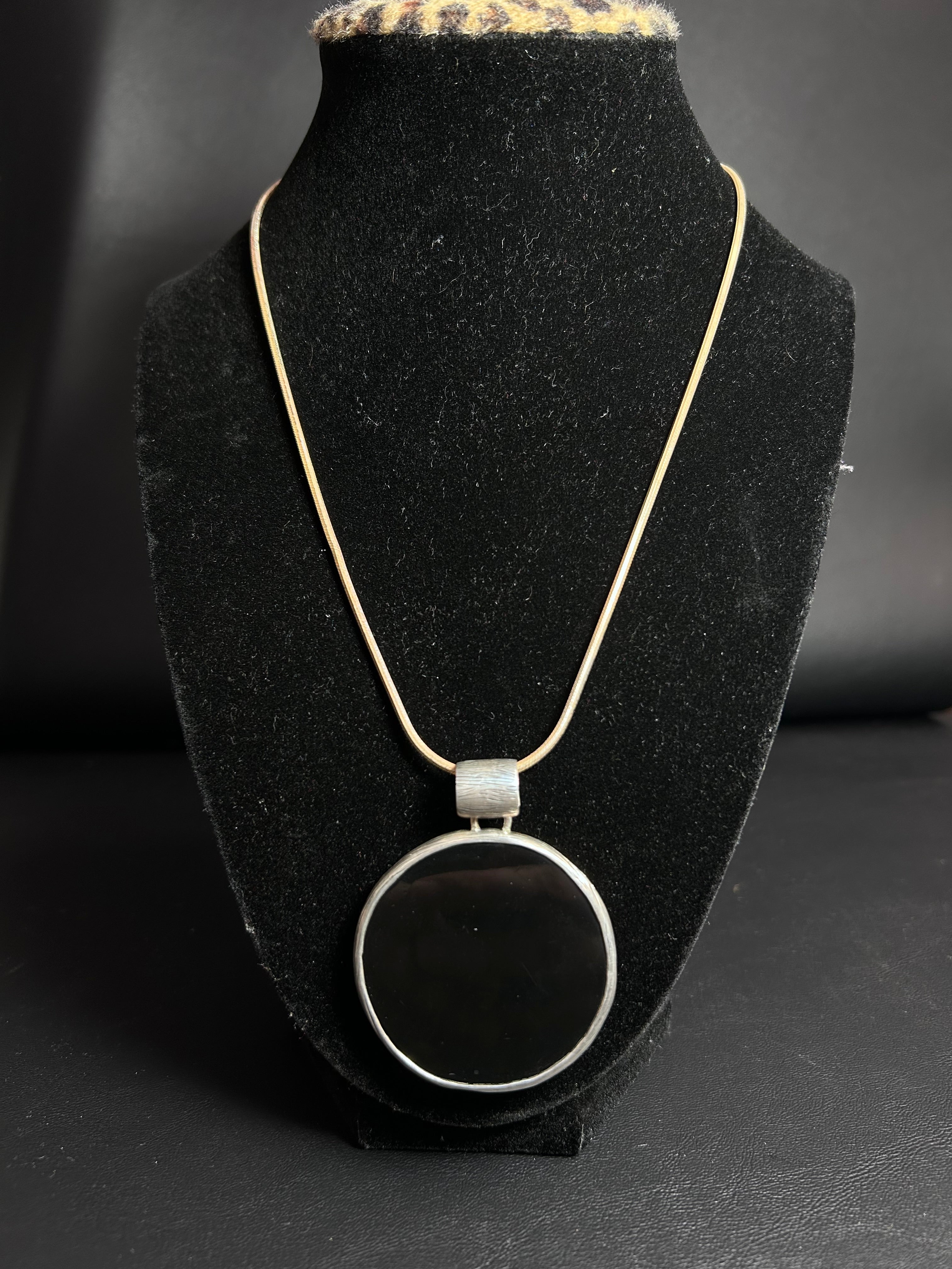 Silpada Sterling Silver & Onyx "Total Eclipse" Pendant Necklace
