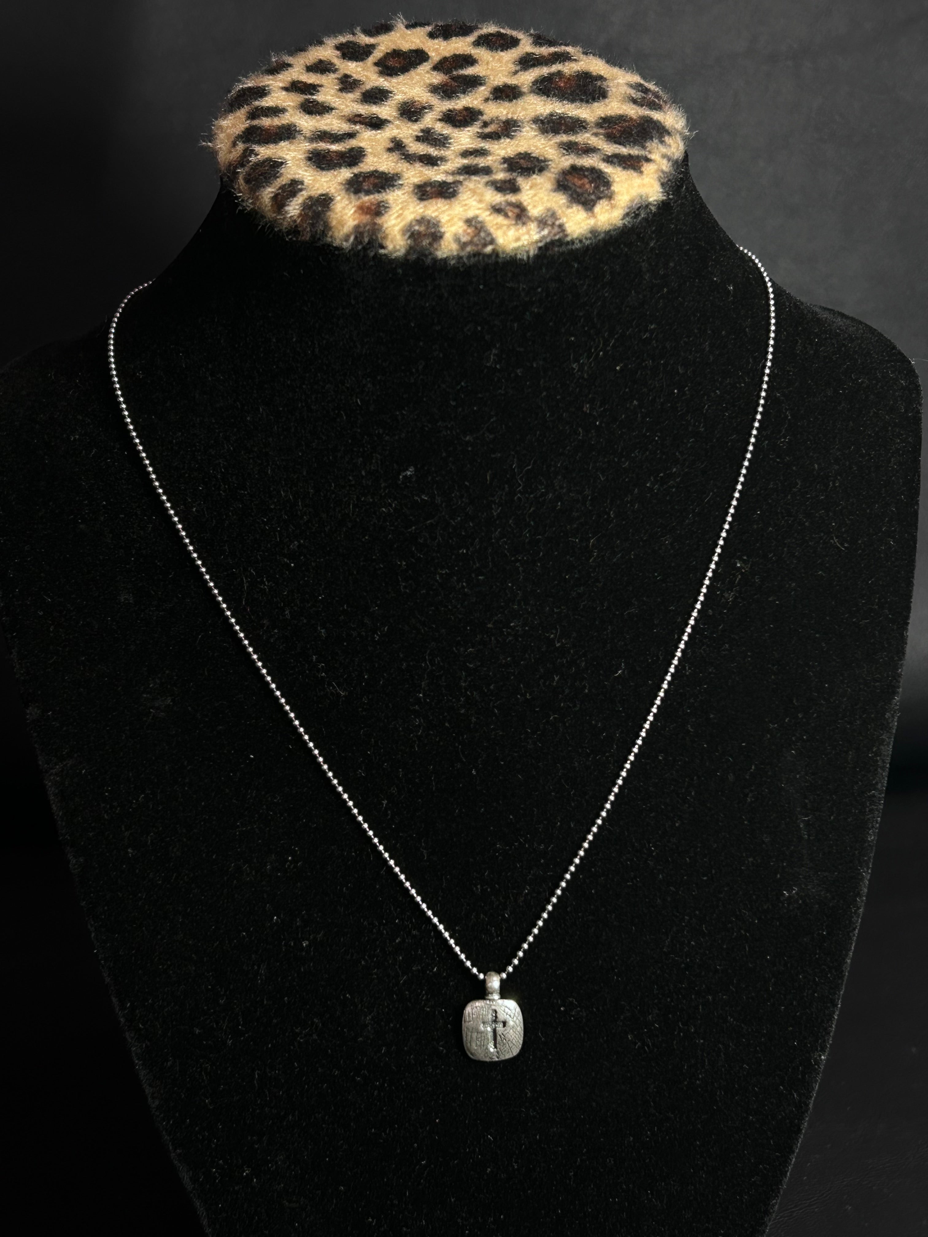 Silpada .925 Sterling Silver Textured Square Cross Necklace