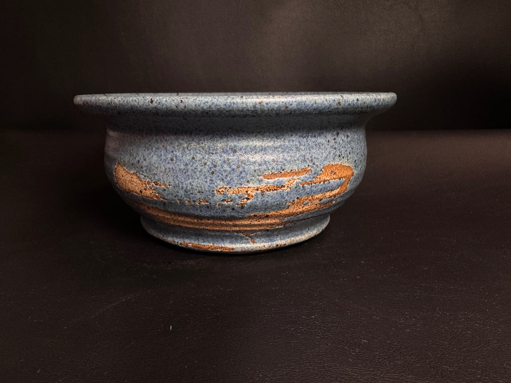 Brad Walker Studio Pottery Blue Speckled Bowl