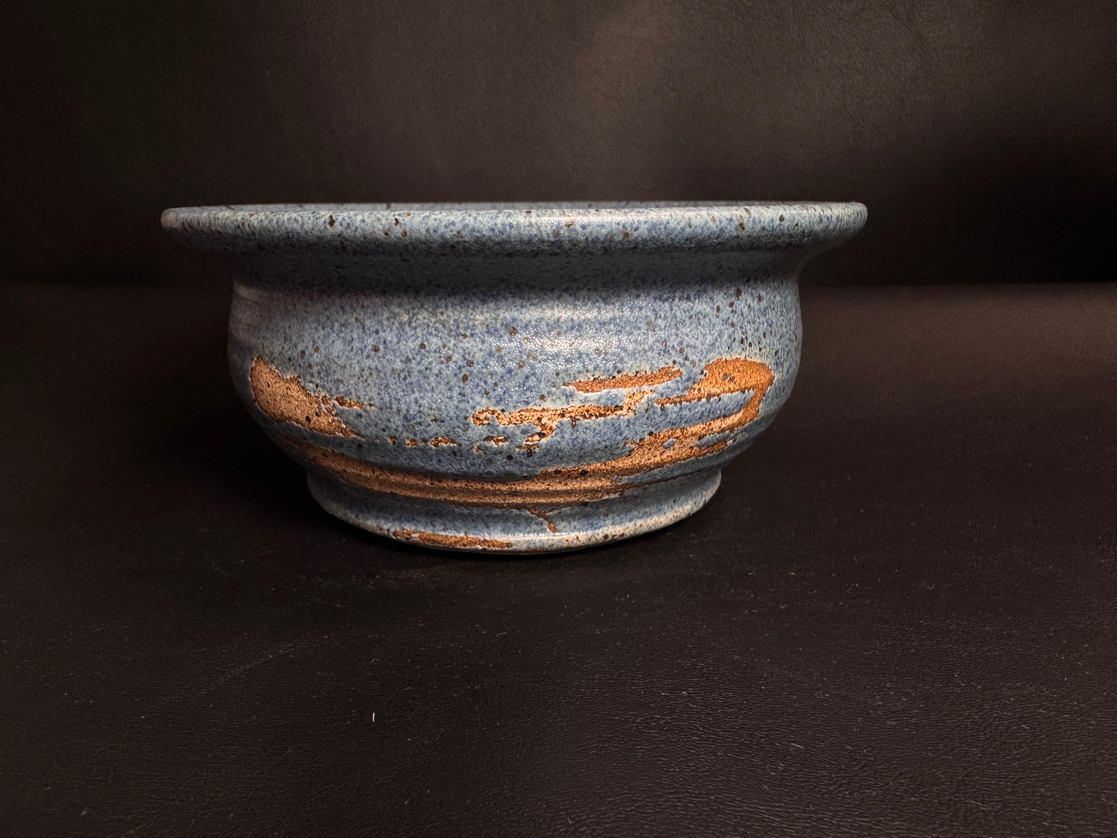 Brad Walker Studio Pottery Blue Speckled Bowl