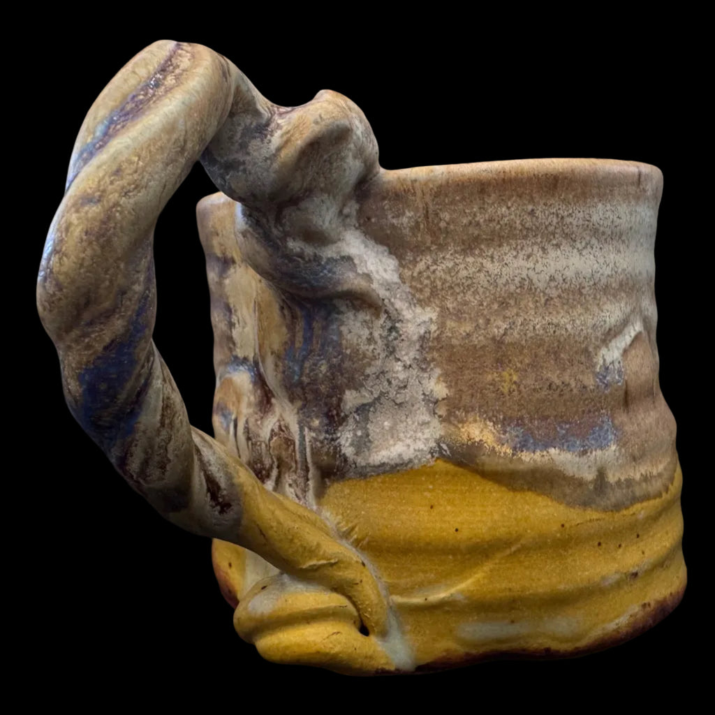 Studio Pottery Artisan Mug with Twisted Handle