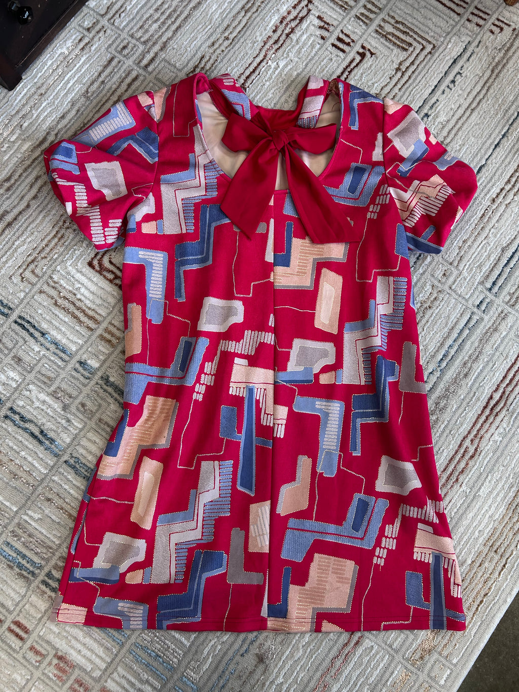 VOY Geometric Retro Print Dress