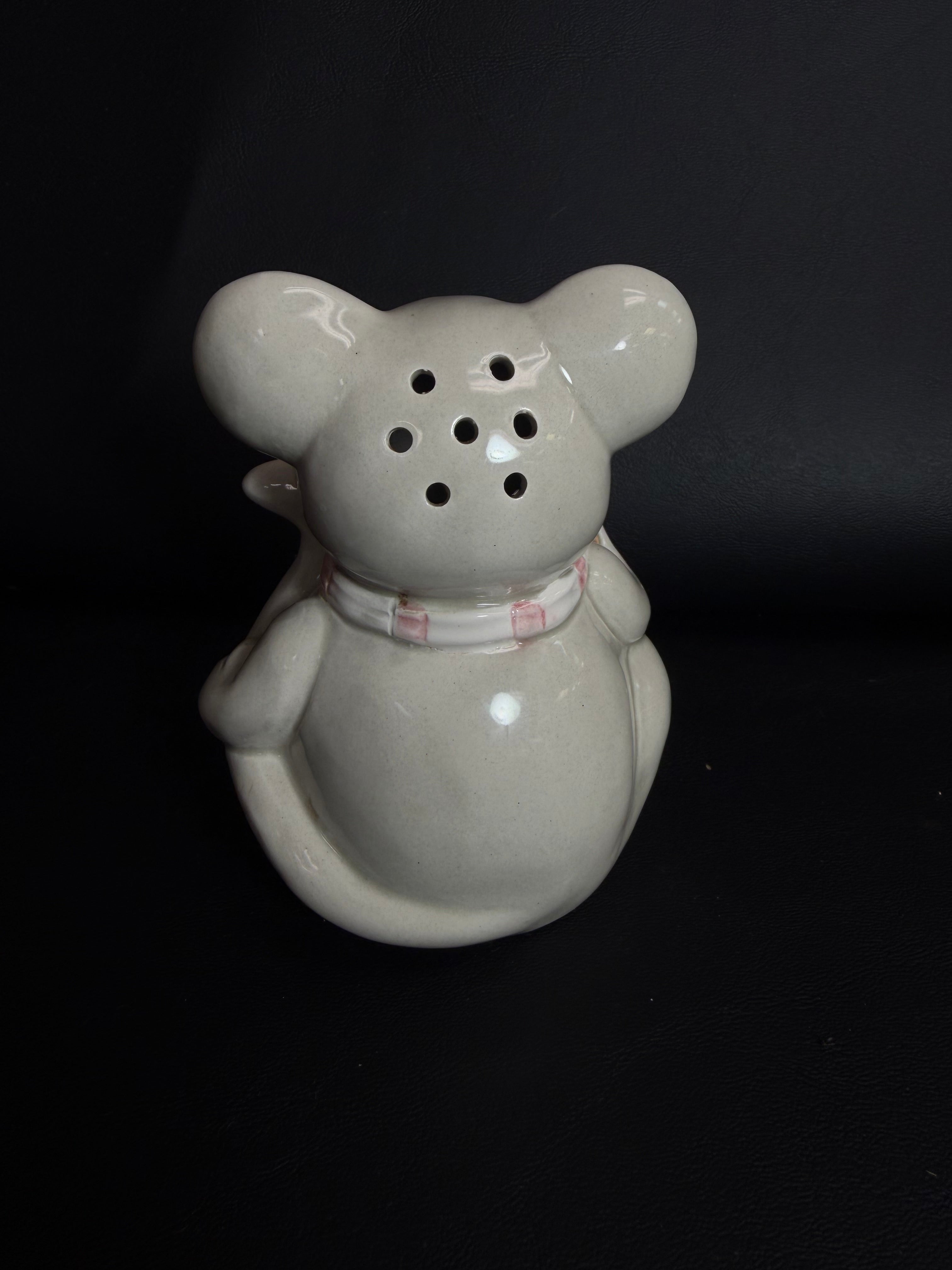 Vintage Ceramic Mouse with Cheese Shaker
