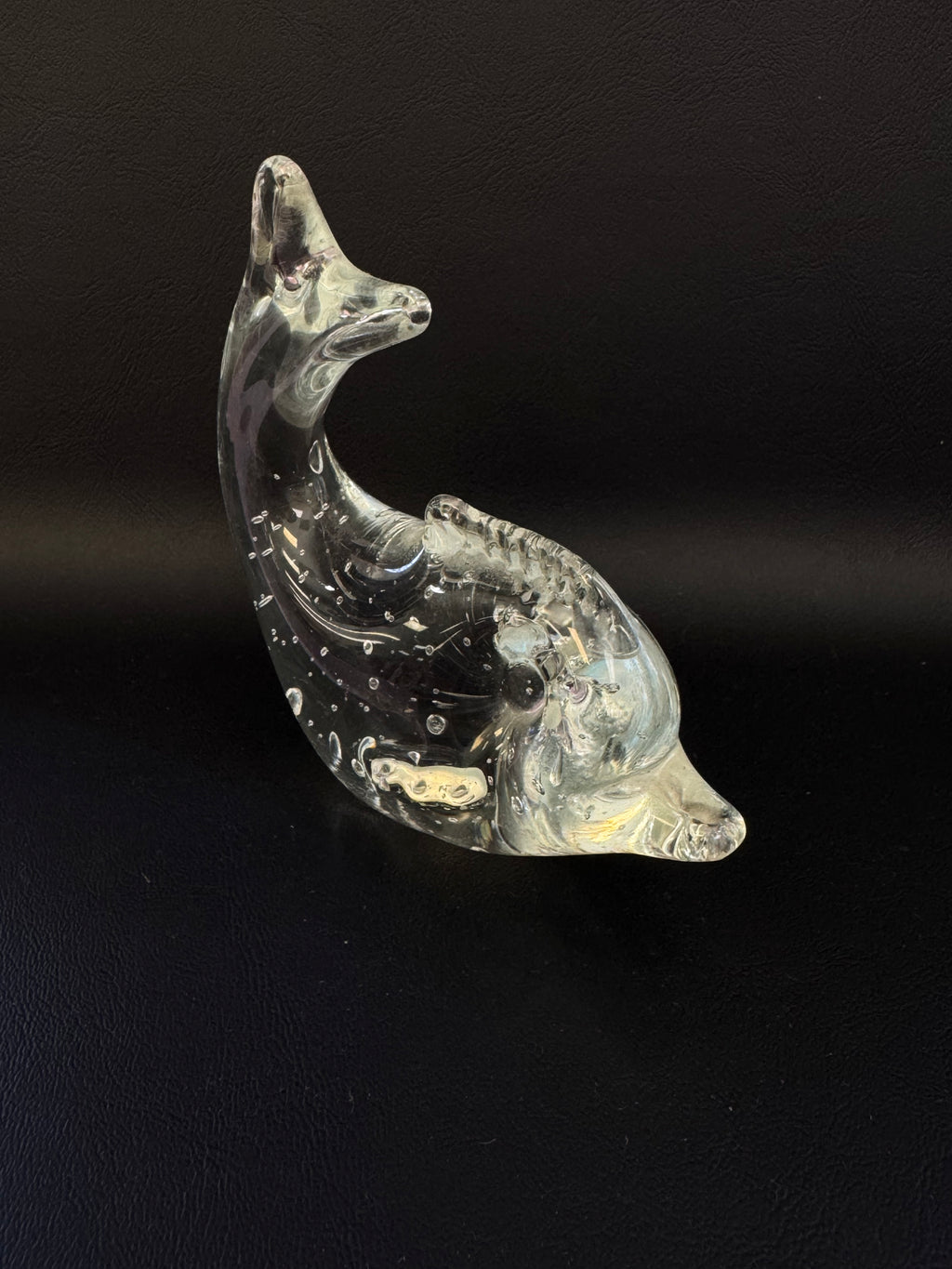 Vintage Murano-Style Art Glass Dolphin Figurine