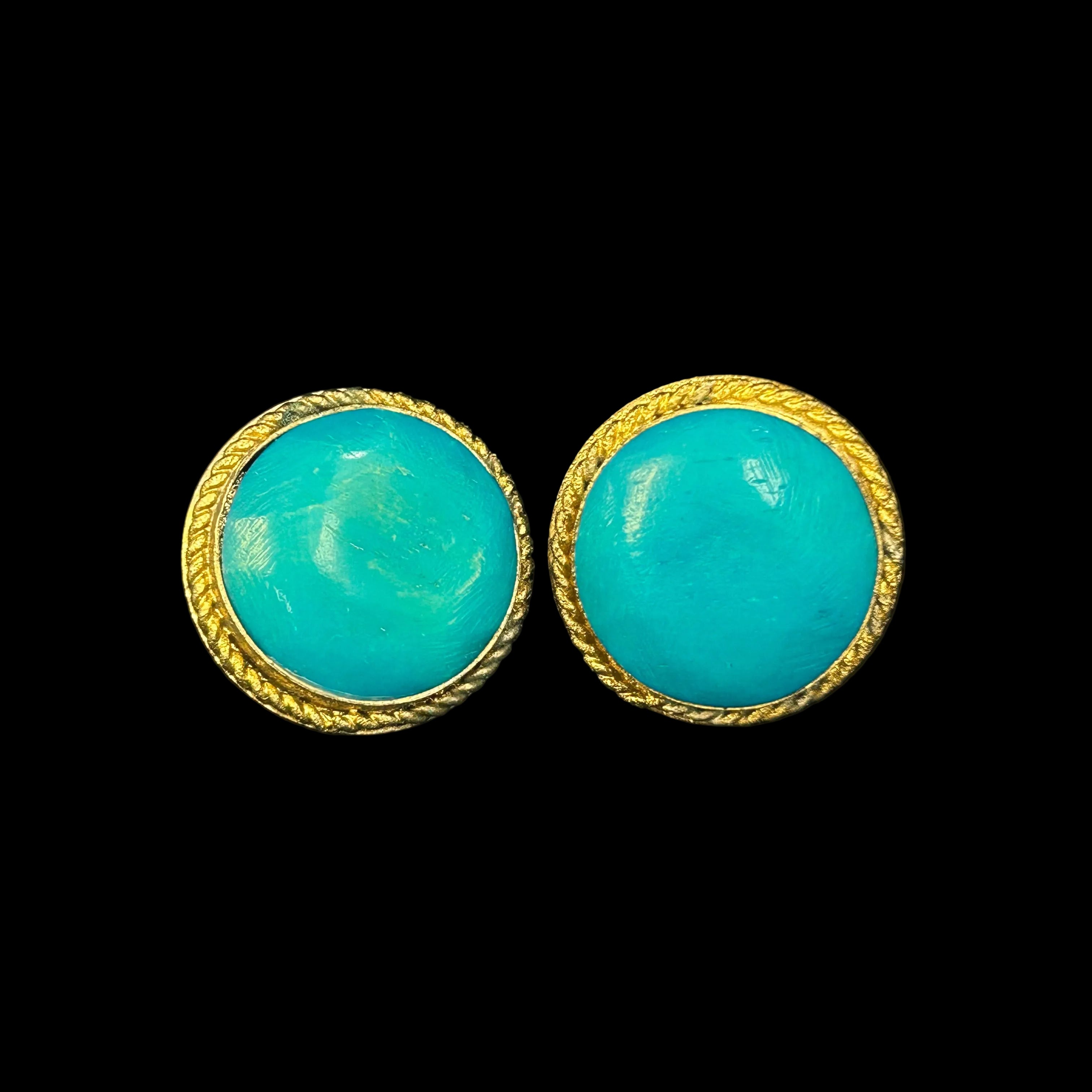 Napier Vintage Faux Turquoise Stud Earrings