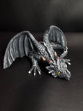 Gothic Black Dragon at Repose – Mythical Guardian Figurine