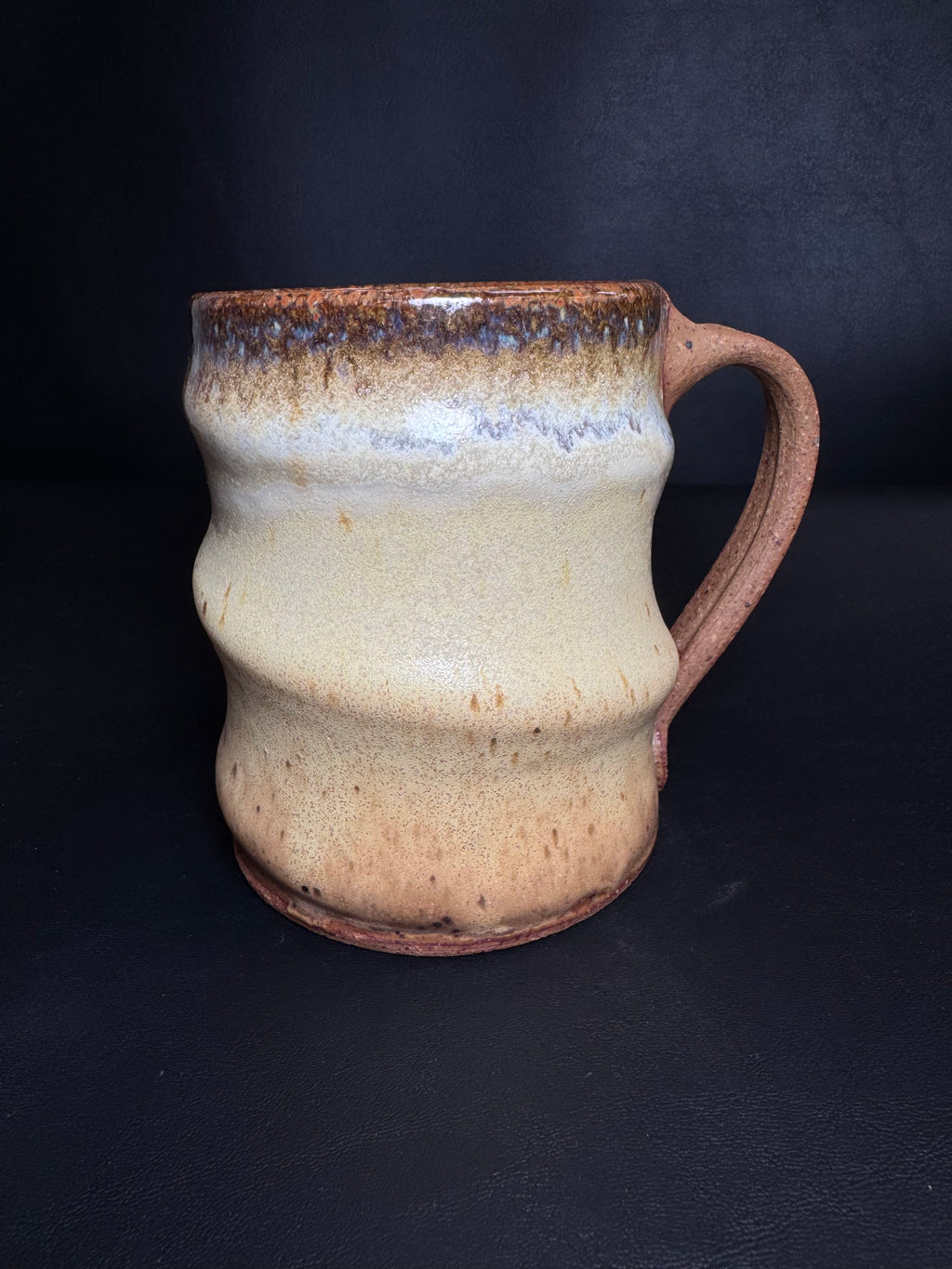 Wavy Hand-Thrown Stoneware Mug