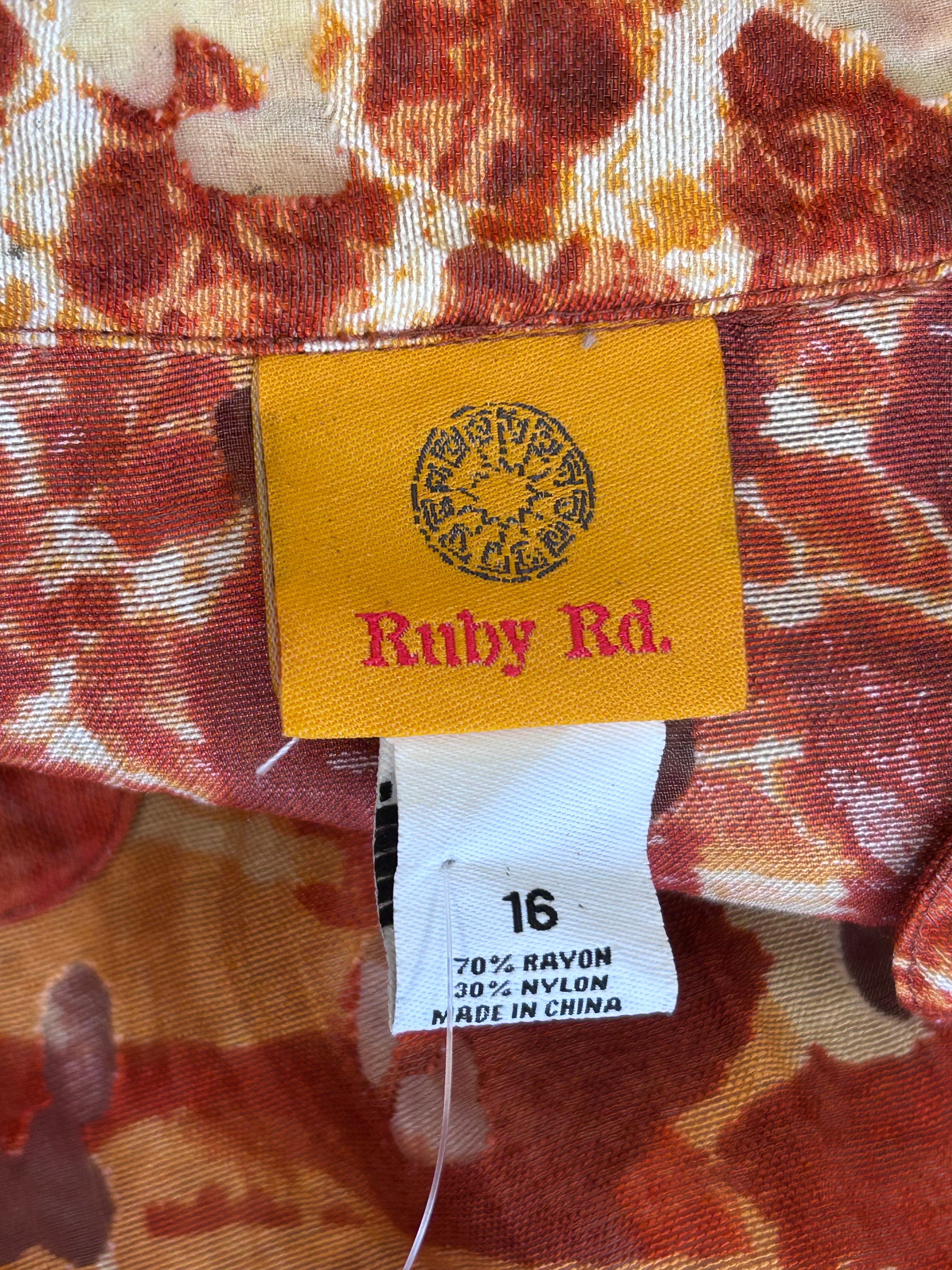 Ruby Rd. Sheer Button Down Blouse