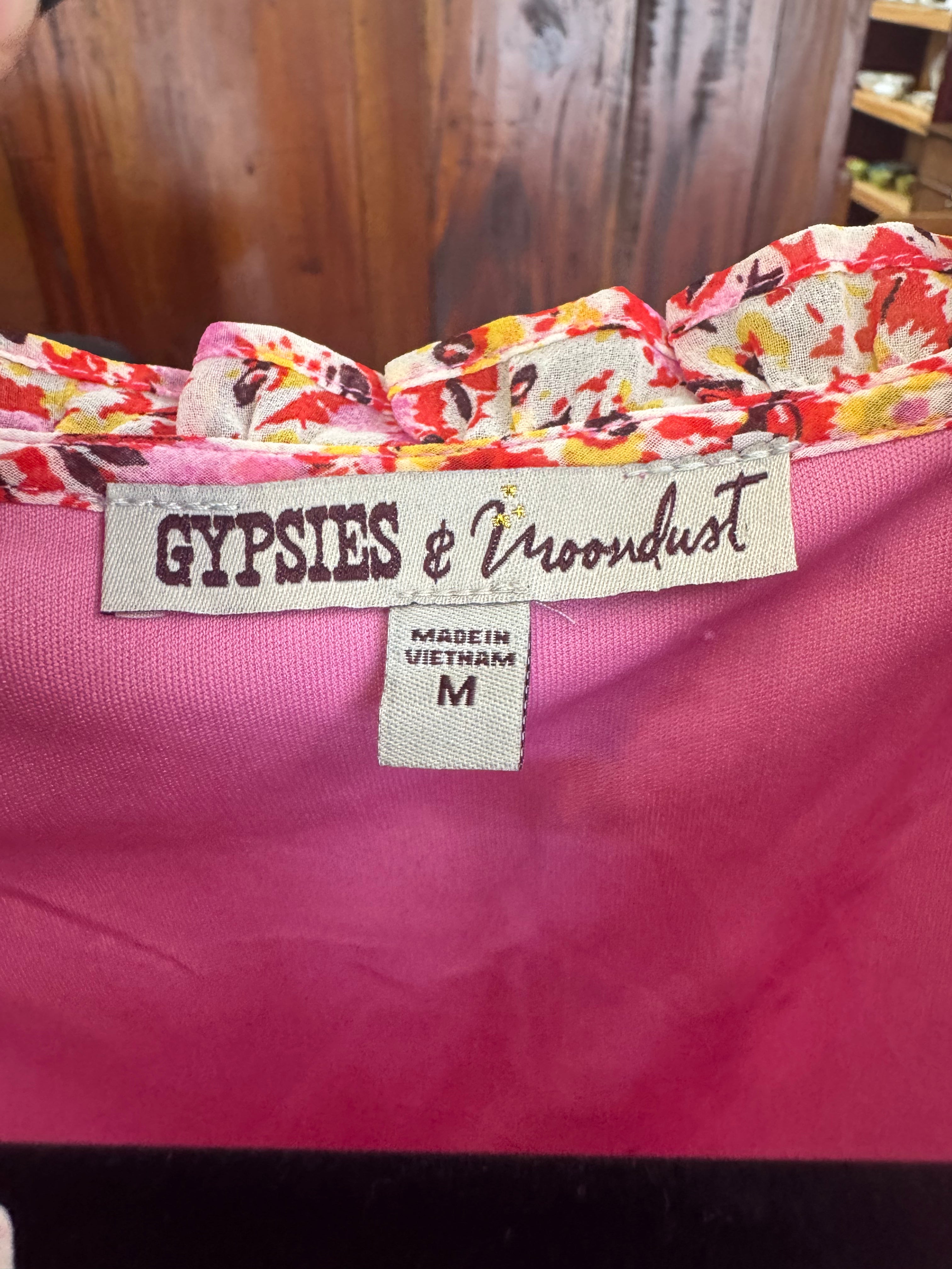 Gypsies & Moondust Floral Smocked Summer Dress - Medium