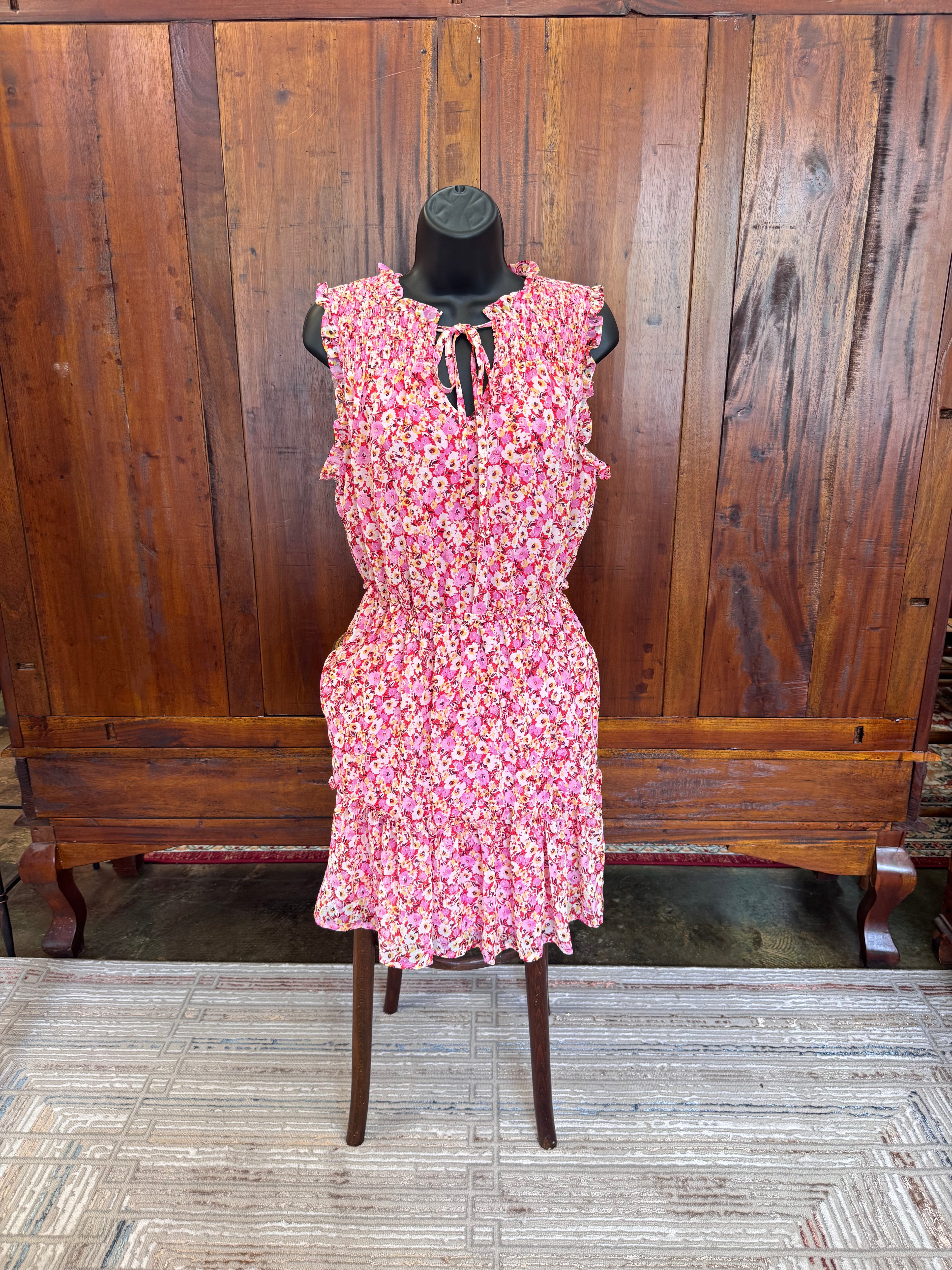 Gypsies & Moondust Floral Smocked Summer Dress - Medium