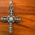 Sterling Silver Cross Pendant with Freshwater Pearl