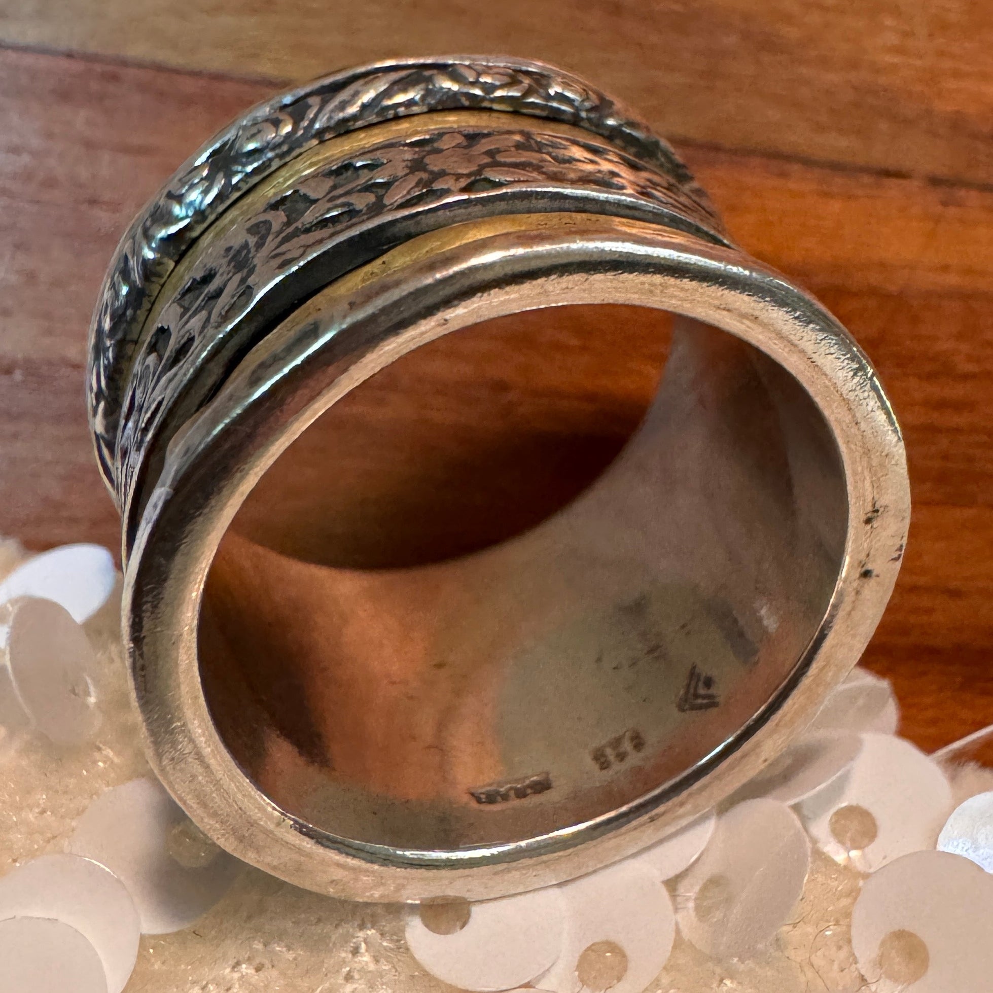 Floral Spinner Ring A4737 | 925 Sterling Silver Anxiety Band