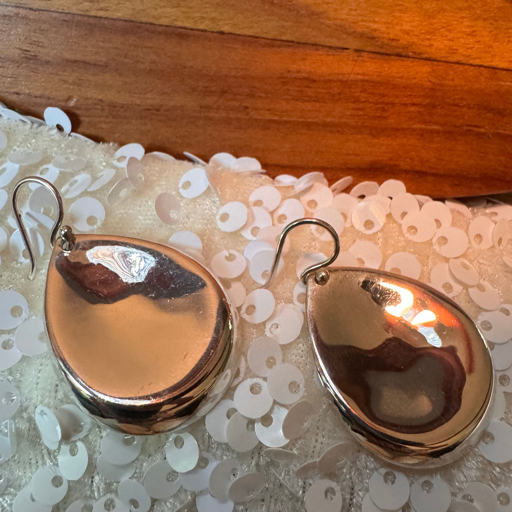 Sterling Silver Teardrop Shaped Earrings