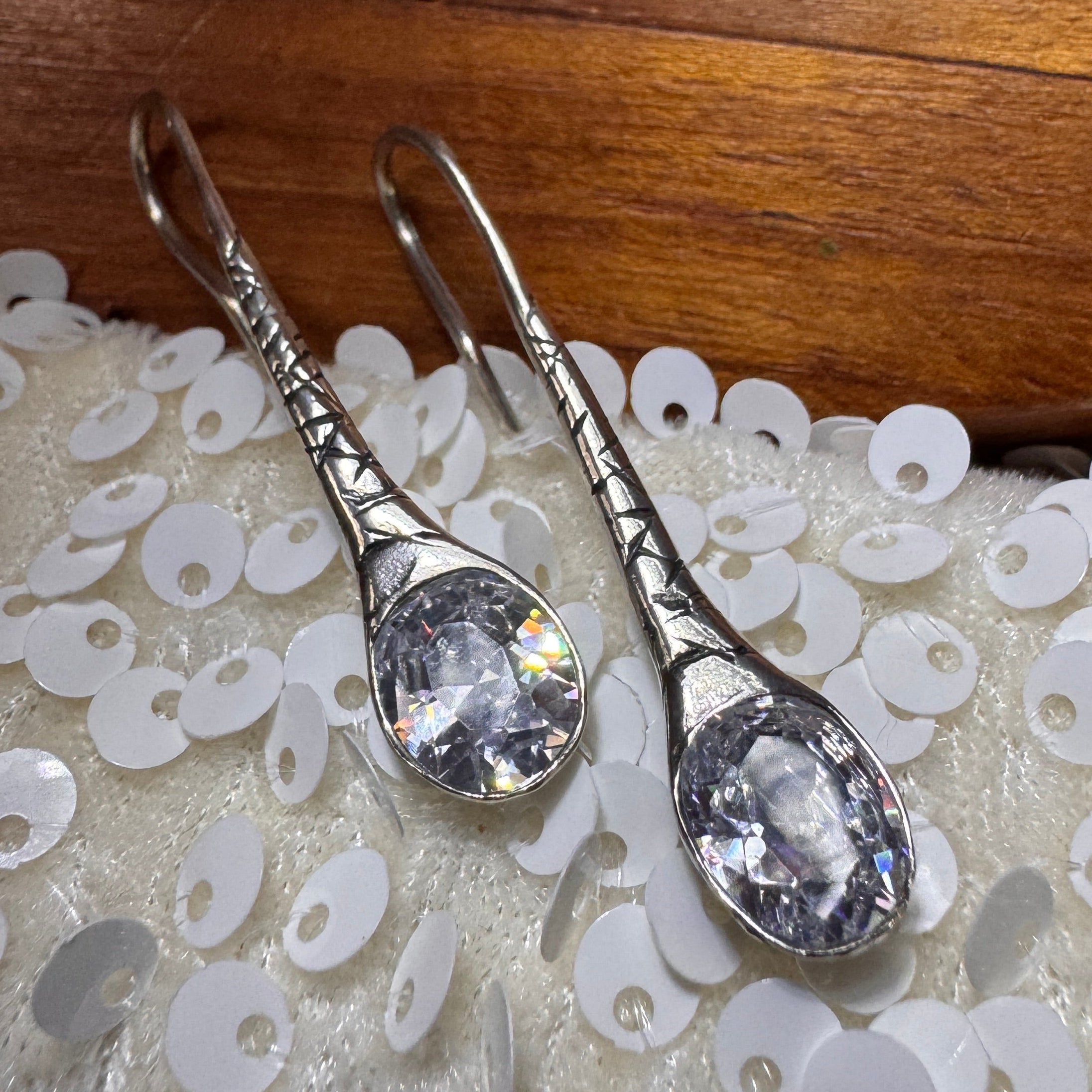 Sterling Silver Cubic Zirconia Falling Star CZ Earrings