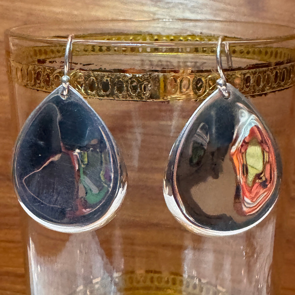Sterling Silver Teardrop Shaped Earrings