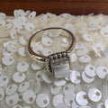 Sterling Silver Mother of Pearl Button Ring
