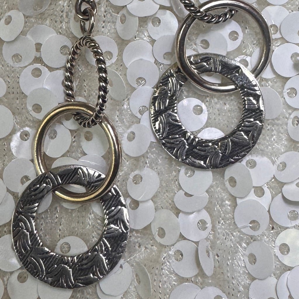 Oxidized Sterling Silver Triple Threat Dangle Drop Earrings