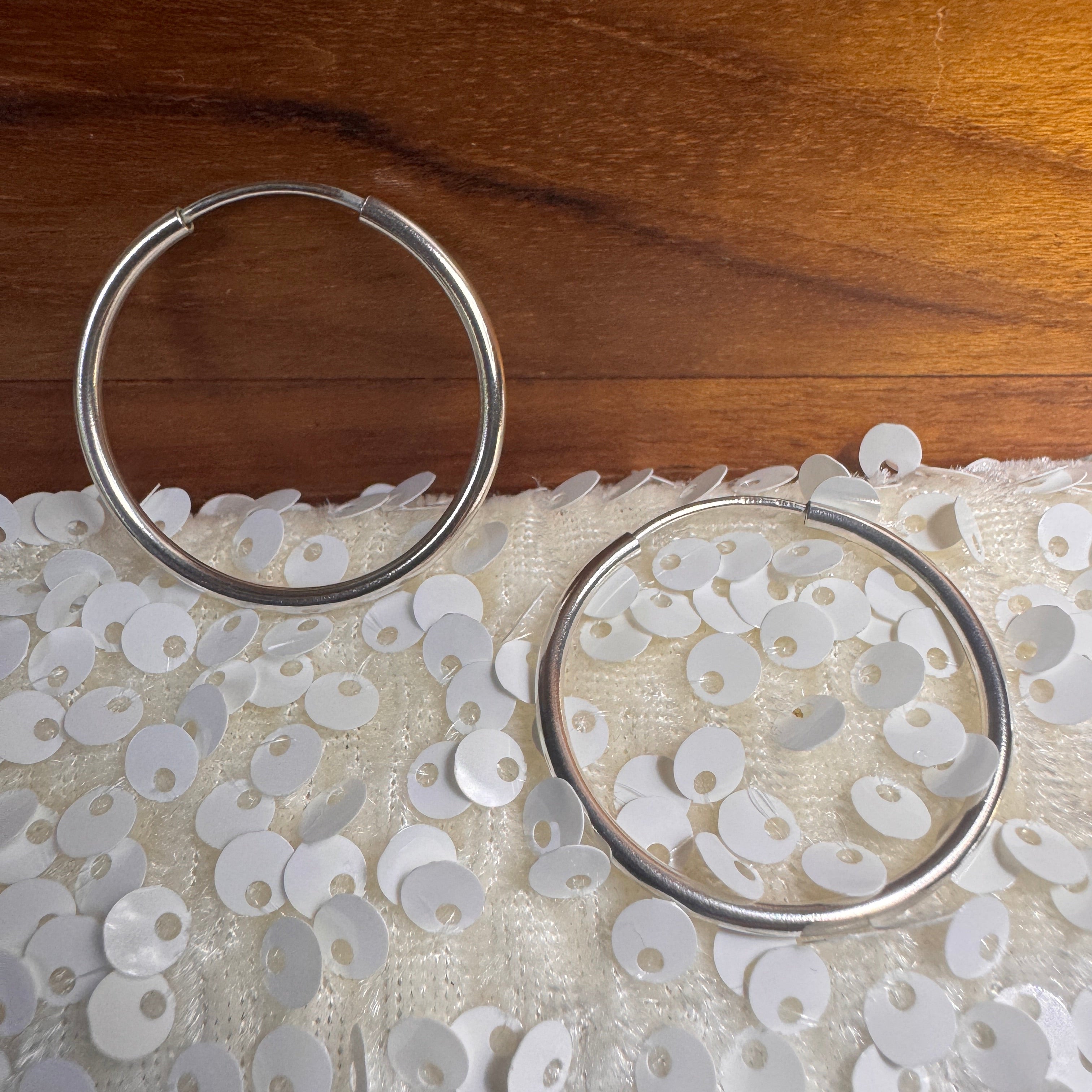 Sterling Silver Sleek Hoop Earrings
