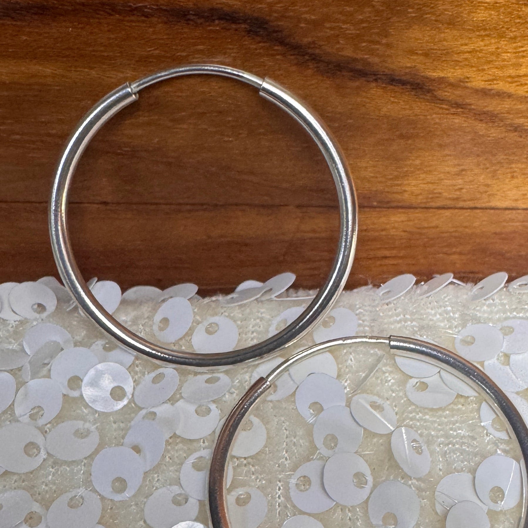 Sterling Silver Sleek Hoop Earrings
