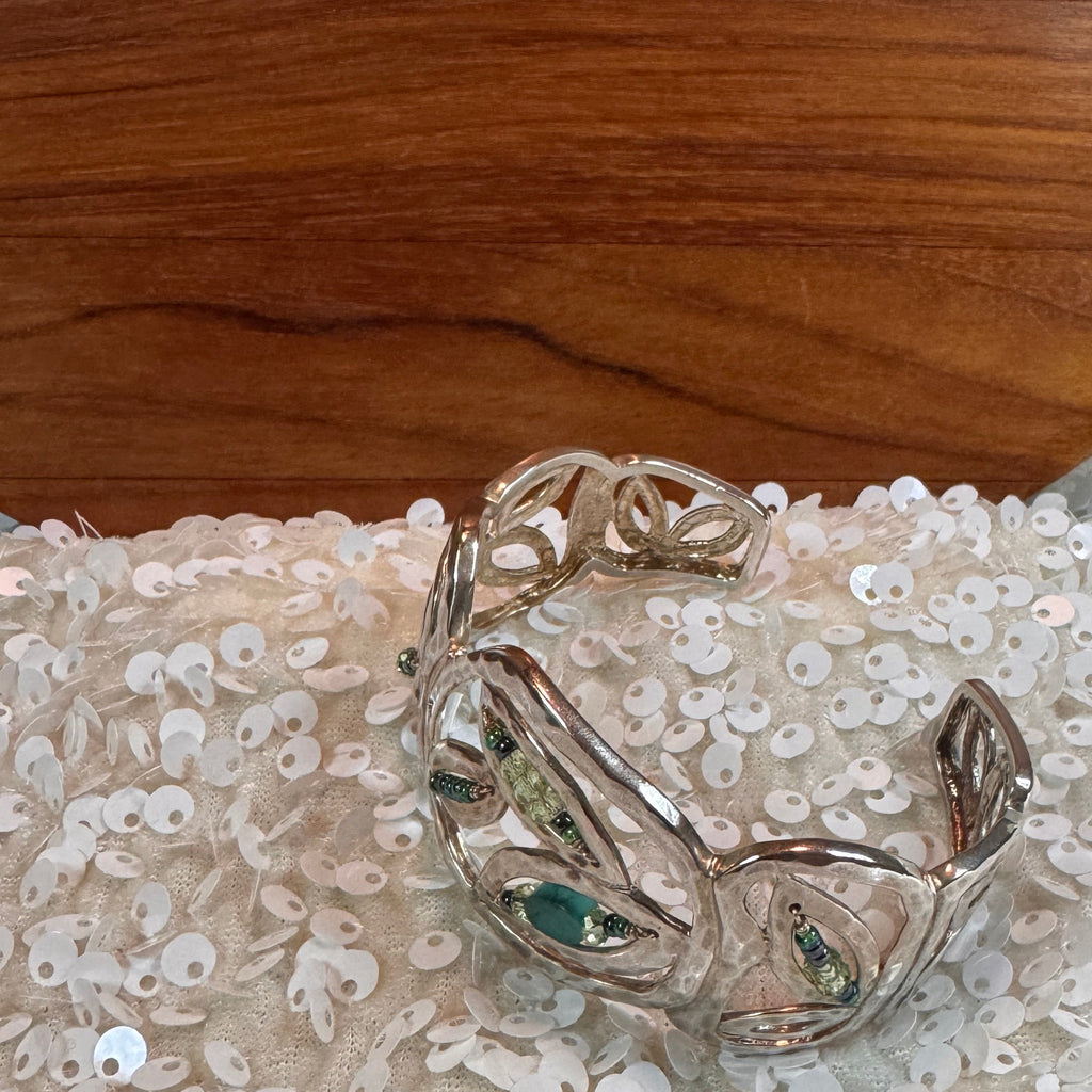 Sterling Silver Turquoise Howlite Cuff Bracelet