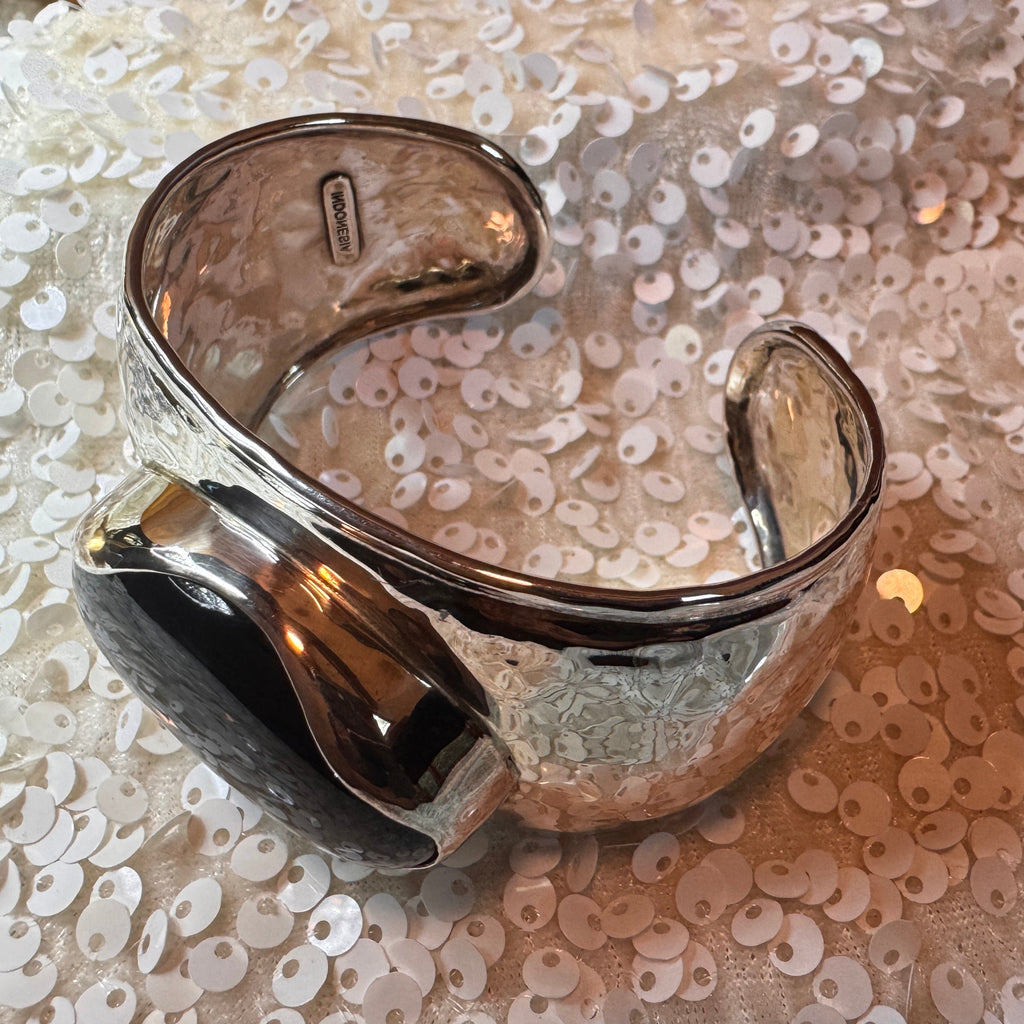 Sterling Silver Black Chalcedony Cuff Bracelet