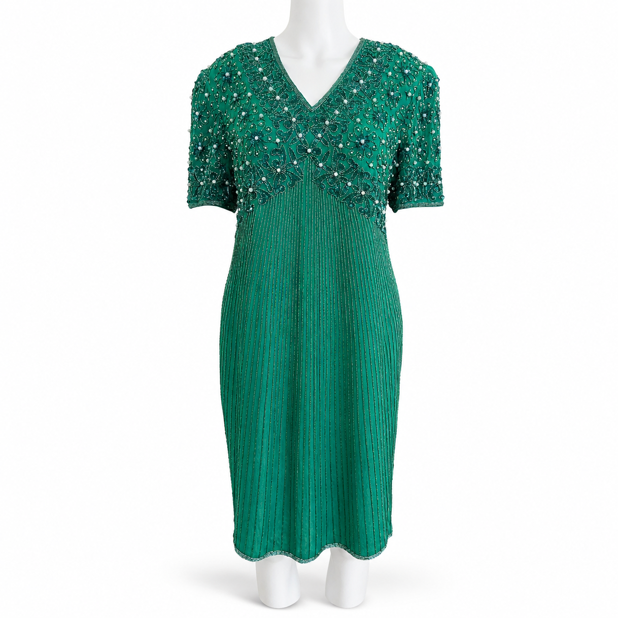 Night Vogue Vintage Beaded Silk Dress