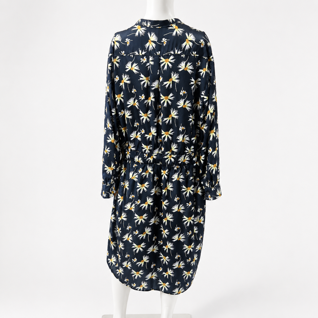 Banana Republic Daisy Print Long Sleeve Shirt Dress