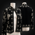 Vintage Silk Silver-Beaded Evening Jacket