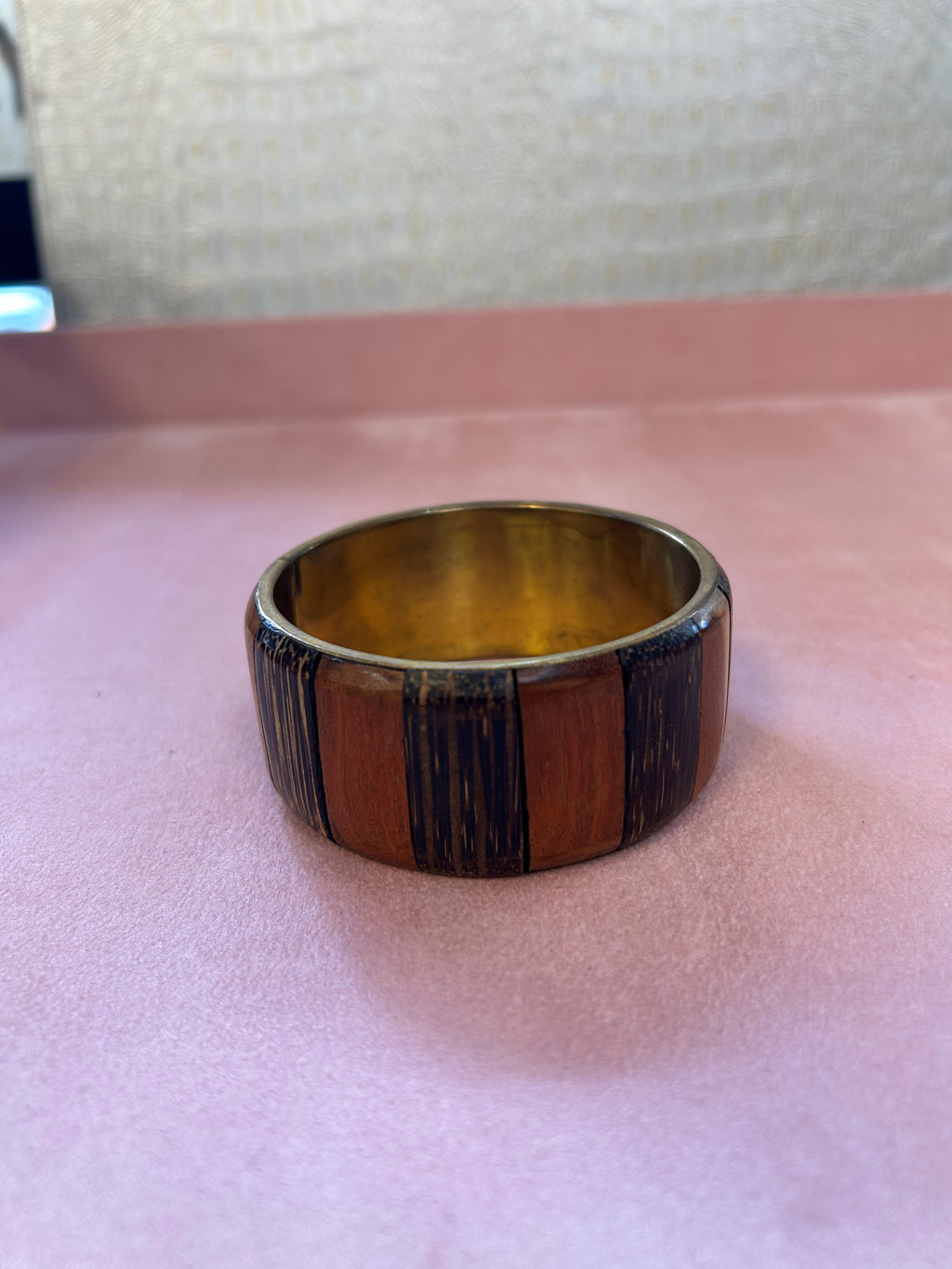 Mixed-Wood & Brass Bangle