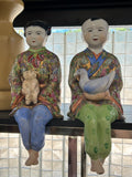Chinese porcelain Famille Rose shelf-sitter figurines