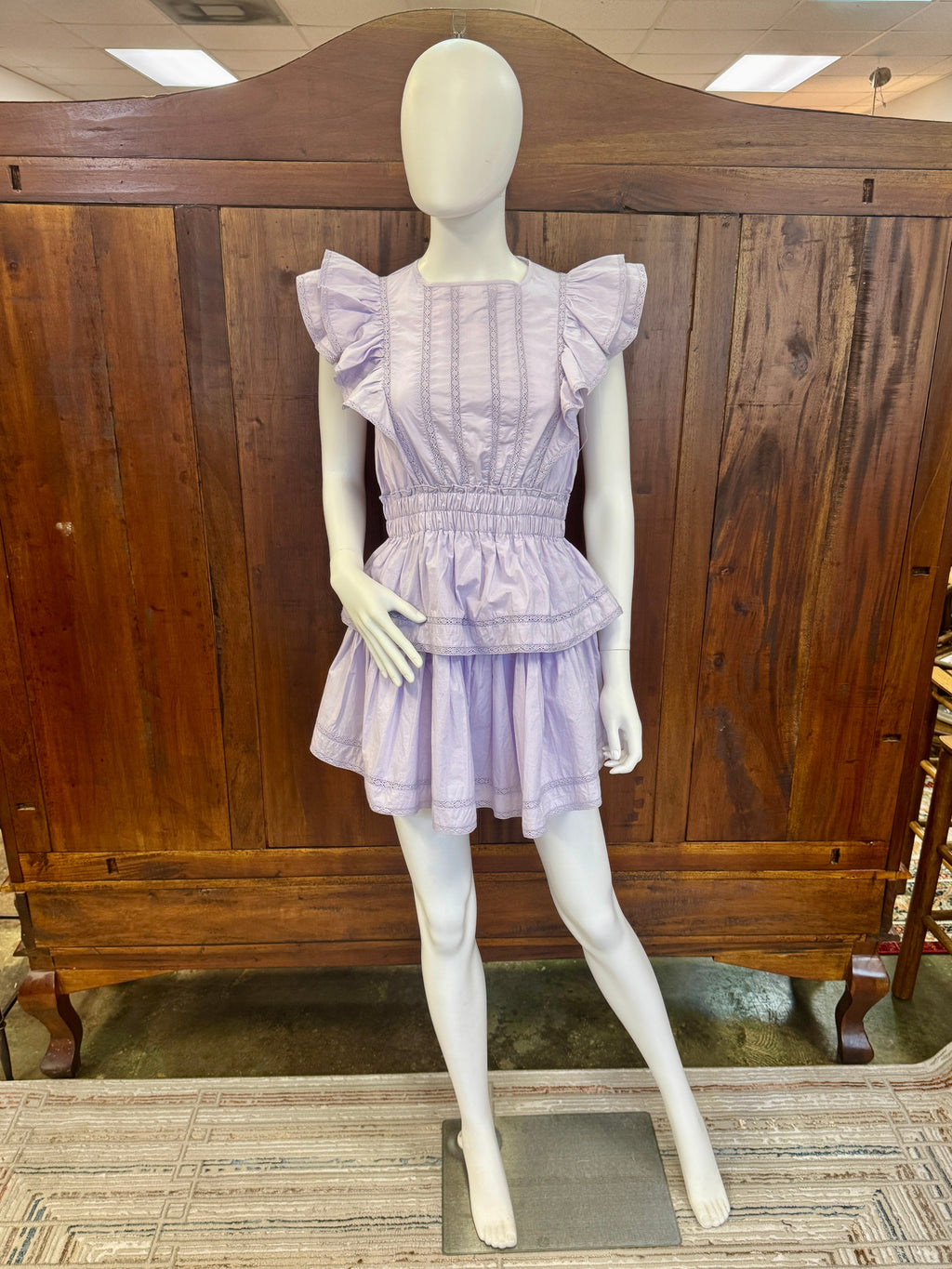 Lavender Ruffle Tiered Mini Dress