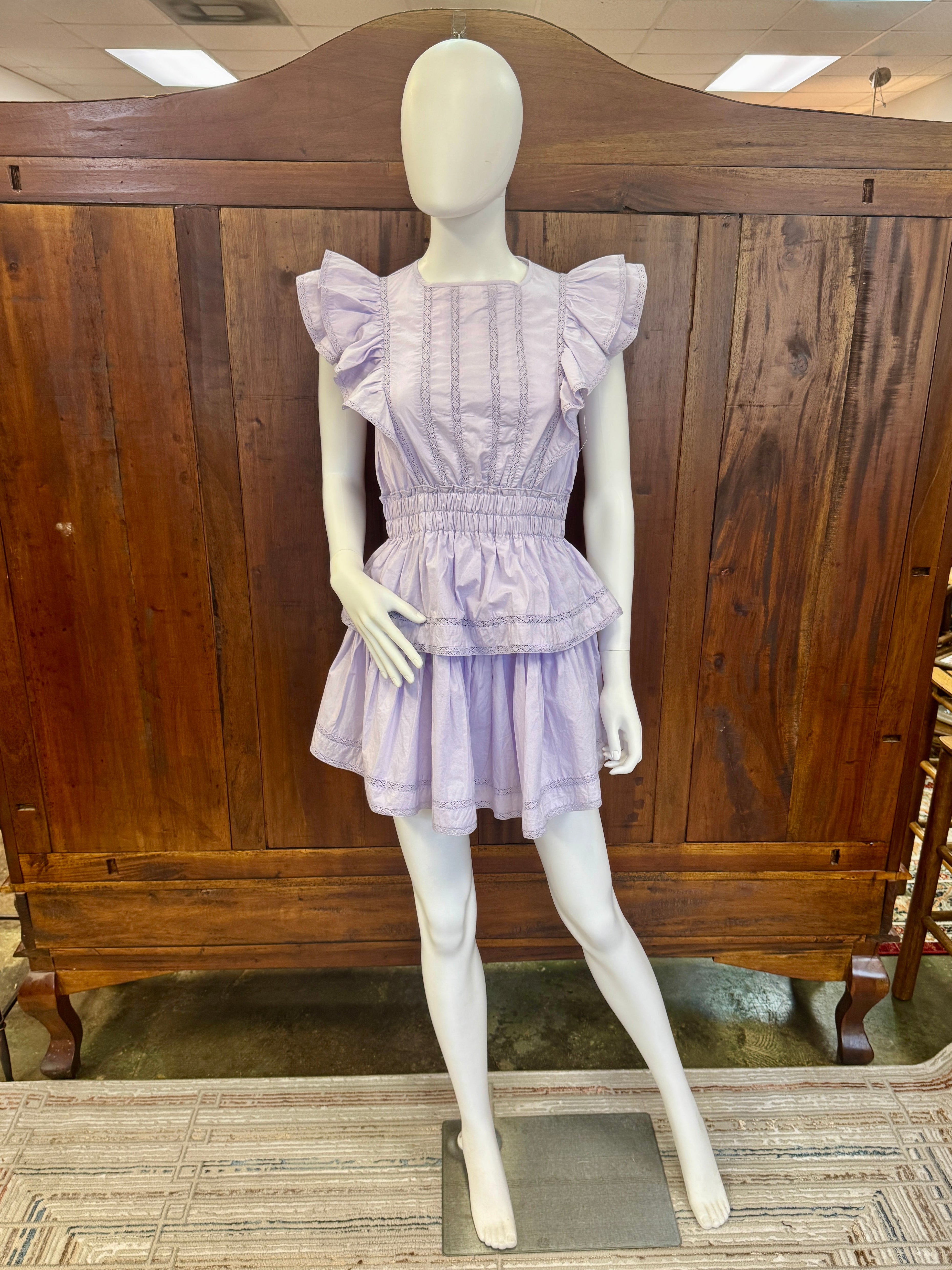 Lavender Ruffle Tiered Mini Dress